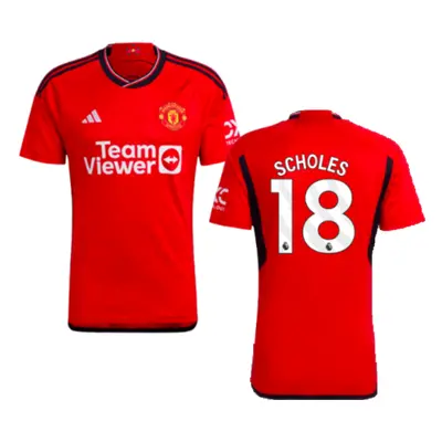 (S) Man Utd Home Shirt (Scholes 18)