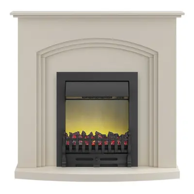 Adam Truro Fireplace Suite in Cream with Blenheim Electric Fire in Black, Inch