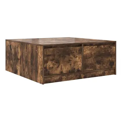 (smoked oak, x x cm) vidaXL Coffee Table with Drawers Black Oak 100x100x40 cm centre table