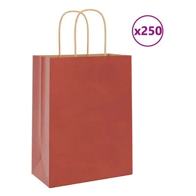 (red, x x cm) vidaXL Paper Bags pcs with Handles Brown 21x11x36 cm Paper Grocery Bag