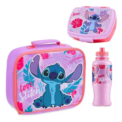 Stitch Kids Lunch Box Piece Set Insulated Lunch Bag Snack Box BPA Free 430ml Water Bottle School