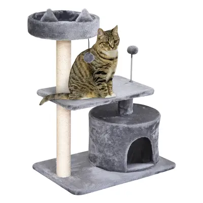 PawHut 81cm Cat Tree Kitten Large Cats Tower Activity Centre Scratch Post Grey