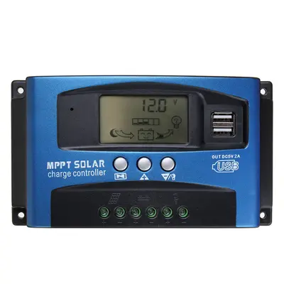 (60A) 30/40/50/60/100A MPPT Solar Controller LCD Solar Charge Controller Accuracy Dual USB Solar