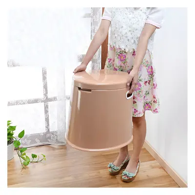 (Coffee) Portable Travel Toilet Compact Potty Bucket Seats Waste Tank Lightweight Outdoor Indoor