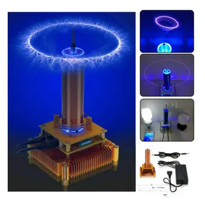 (EU Plug) Music Tesla Coil Gold Base Plasma Speaker Wireless Transmission Sound Solid Power Mode