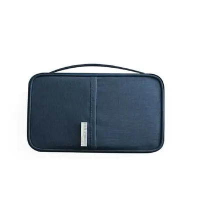 (Navy, S) Travel Organiser Passport Document Holder RFID Cards Tickets Wallet Pouch Storage Bag