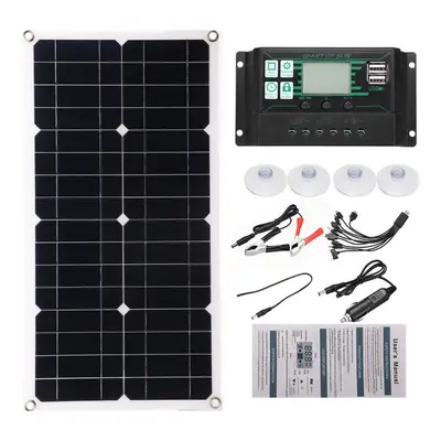 (100A) Semi-Flexible Solar Power Panel System kit Solar Panle Type-C USB Dual DC Port Solar Char