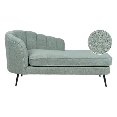 Left Hand Boucle Chaise Lounge Green ALLIER