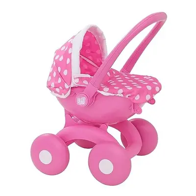 Dolly Tots My First 4-IN-1 Pram | Pink Childrens Dolly Pram | Childrens Baby Doll Pushchair Bugg