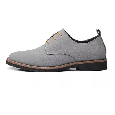 (UK 14=EU 48, Grey) Men's Casual Shoes Lace Up Formal Dress Shoes Suede Oxford Leather Shoes Siz