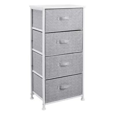 (White) Basics Fabric Drawer Storage Organiser Unit with Durable Steel Frame and Removable Drawe