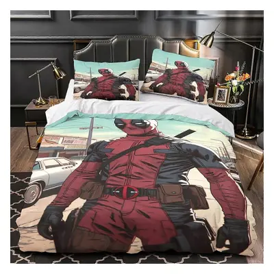 (135x200cm 53x78in, One size) y1936 Bed Sheets Deadpool Printed Bedding Sets exquisite bed suppl