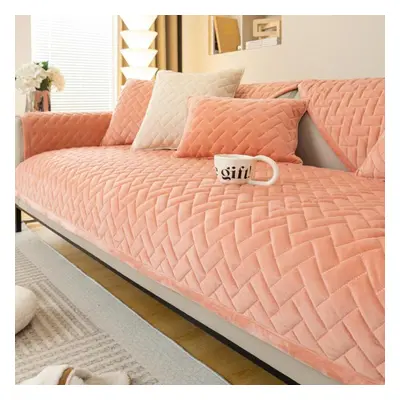 (pink, 110x180cm) Sofa Covers For Living Room Dirt-proof Couch Cover Gray Color Plush Cushion Fu