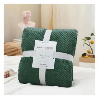 (dark green, 200X260cm) Colors Soft Warm Flannel Blankets For Beds Solid Pink Blue Coral Fleece 