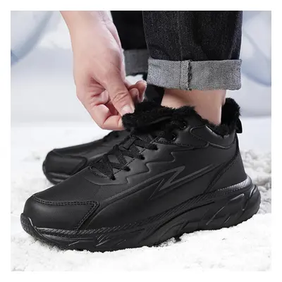 (as the picture, 41) Men&apos;s Winter Fur Lined Warm Sneakers Outdoor Non Slip Fleece Lined Hig