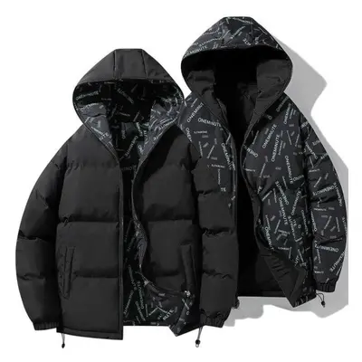 (black, XXXXXL) Winter Plus Size 8xl Men&apos;s Parkas Thick Warm Casual Reversible Jacket Full 