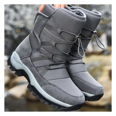 (grey, 43) Men&apos;s Snow Boots To Help Thick Sole Plus Fleece Non -slip And Wear -resistant Wi