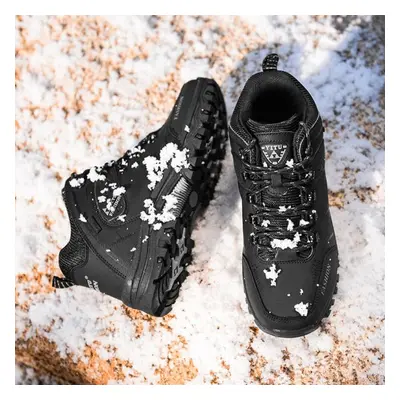 (black, 40) Winter Men&apos;s Hiking Boots Warm Waterproof Snow Boots Leather Sneakers Male Outd