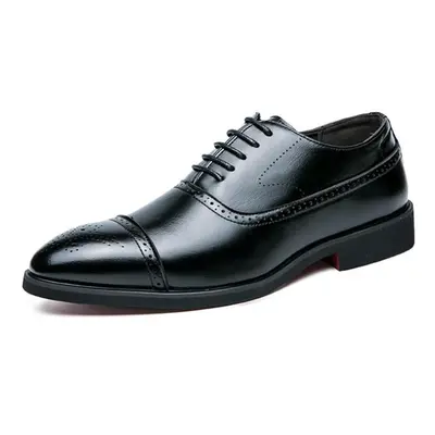 (black, 44) Fashion Men&apos;s Brogues Shoes Business Men Leather Shoes Casual Oxfords Shoes For