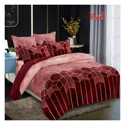 (red, EU Double(200x200)) Duvet Cover Set Colors Soft Microfiber Bed Set With Zipper Closure Siz