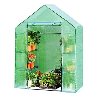 3 Tier Walk In Greenhouse Outdoor Garden Plants Grow Green House PE Cover with Shelves