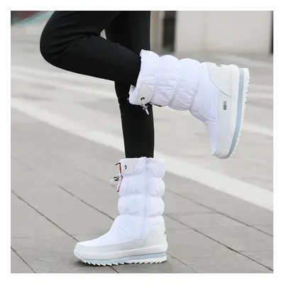 (white, 5.5) Women Snow Boots