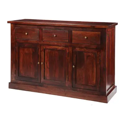 (3 Drawers Large Sideboard) Maharani Dark Wood Bookcase TV Cabinet Sideboaard