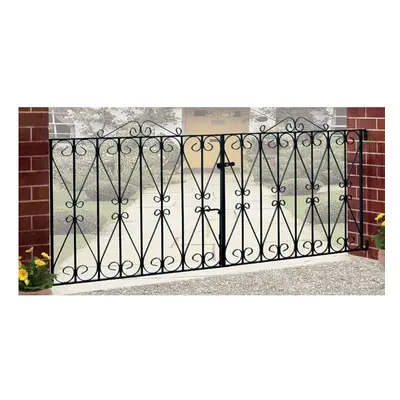 (2743mm (9ft) GAP X 914mm High Galvanised) Regent Scroll Driveway Garden Gates metal iron