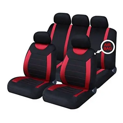 Xtremeauto? Universal Fit Set of Red/Black Car Seat Covers WLW2-A52