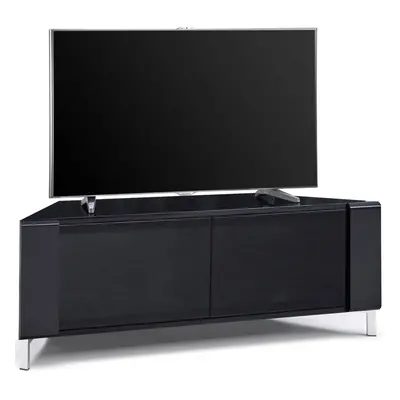 MDA Designs CORVUS Corner-Friendly Black Contemporary Cabinet with Black Profiles Black BeamThru