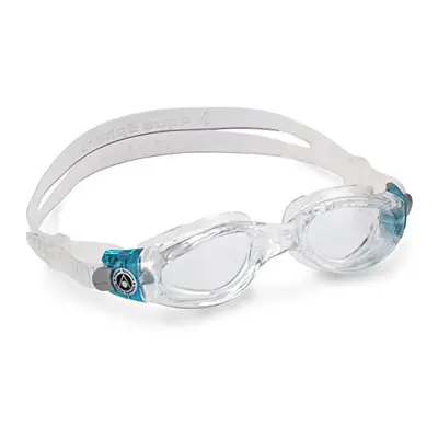 Aqua Sphere Kaiman Compact Swimming Goggles Transparent & Turquoise - Clear Lens