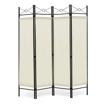 182cm Room Divider 4-Panel Steel Frame Divider Folding Privacy Screen