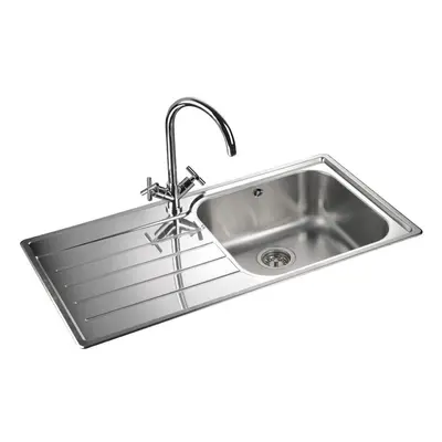 Rangemaster Oakland Kitchen Sink 1.0 Bowl LH Drainer Inset Stainless Steel Waste