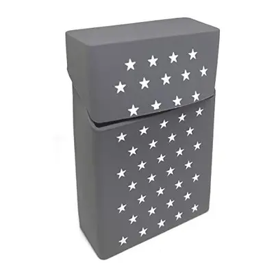 Silicone Cigarette Case Pack Box Cover Cig Holder King Size Cigarettes White Stars Grey Design N