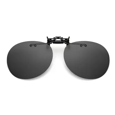 (Black grey) Unisex Sunglasses Clip on Polarized UV400 Driving Fishing Camping Travel