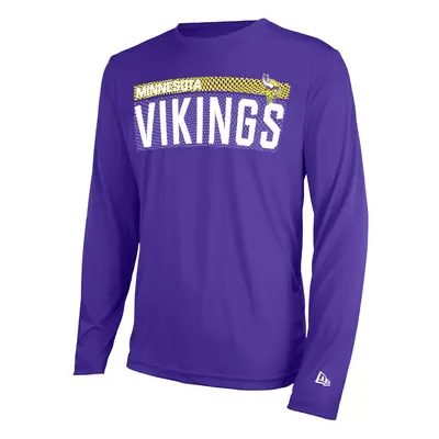 New Era NFL Men's MEASURED LS POLY DRI-TEK TEE VIKINGS PURPLE Size MS