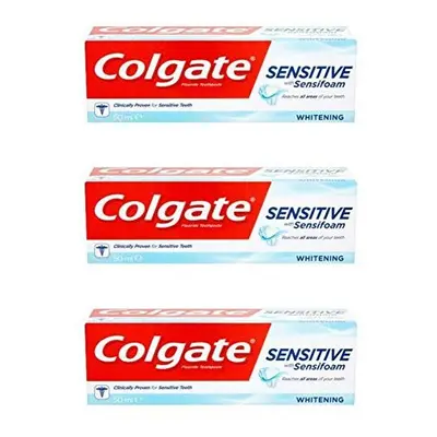 Colgate Sensitive with Sensifoam Toothpaste with Whitening Technology Pack of x 50ml. Clinically