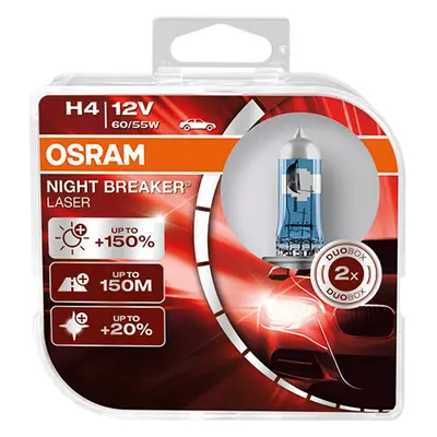 OSRAM NIGHT BREAKER LASER H4, +150% more brightness, halogen headlight lamp, 64193NL-HCB, 12V, d