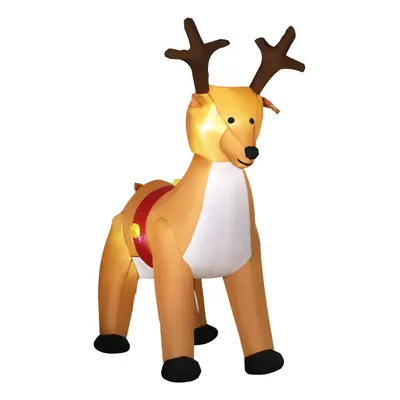 HOMCOM 6ft Christmas Inflatable Reindeer Decoration Xmas Indoor Outdoor Lights