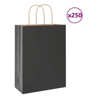 (black, x x cm) vidaXL Paper Bags pcs with Handles Brown 21x11x36 cm Paper Grocery Bag