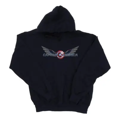 (XXL, Navy Blue) Marvel Womens/Ladies Falcon And The Winter Soldier Captain America Logo Hoodie