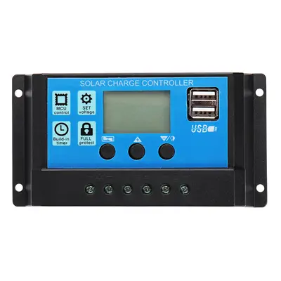 (30A) 10/20/30/40/50A 12V/24V Light &Time Control Auto Adapte Solar Charge Controller Dual USB P