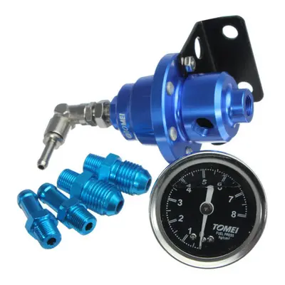 Adjustable Fuel Pressure Regulator With Filled Oil Gauge Aluminum Blue