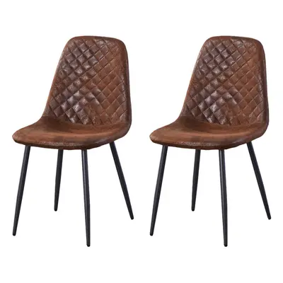 (Brown, 2) 2/4/6x Dining Chairs metal Legs Home office