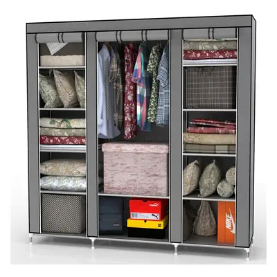 Intirilife Fabric Wardrobe 150x175x45 cm Folding Canvas Closet