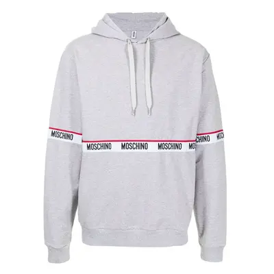 (489 Grey, XL) Moschino Logo Tape Pop Hoodie