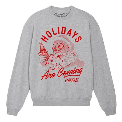 (XXL, Heather Grey) Coca-Cola Unisex Adult Holidays Are Coming Sweatshirt