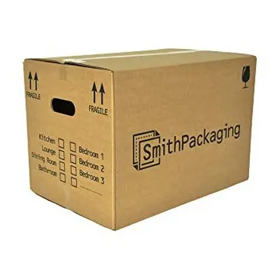 SmithPackaging Large Strong Cardboard Packing Moving House Boxes 51cm x 29cm x 29cm with Carry H