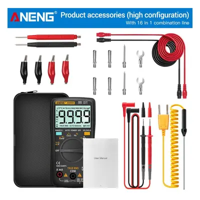 (black, Pro) Aneng An8009 Digital Multimeter Transistor Testers Capacitor True-rms Tester Automo