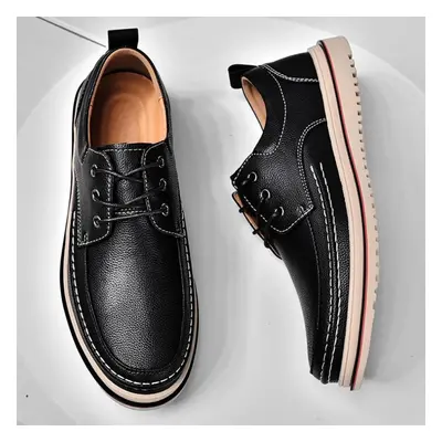 (black, 40) Men&apos;s Handmade Casual Leather Shoes Flat Shoes